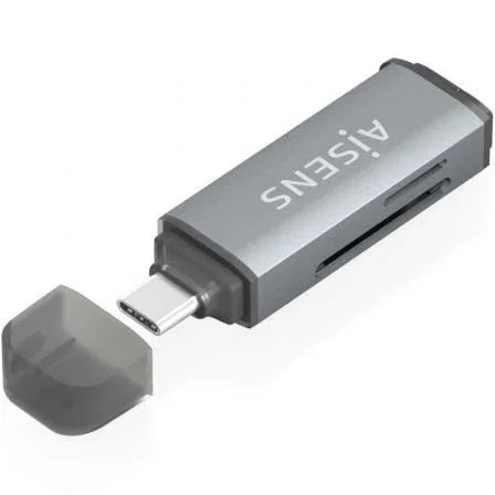 AISENS Multilector Externo ASCR-2C10-GR Gris USB-C